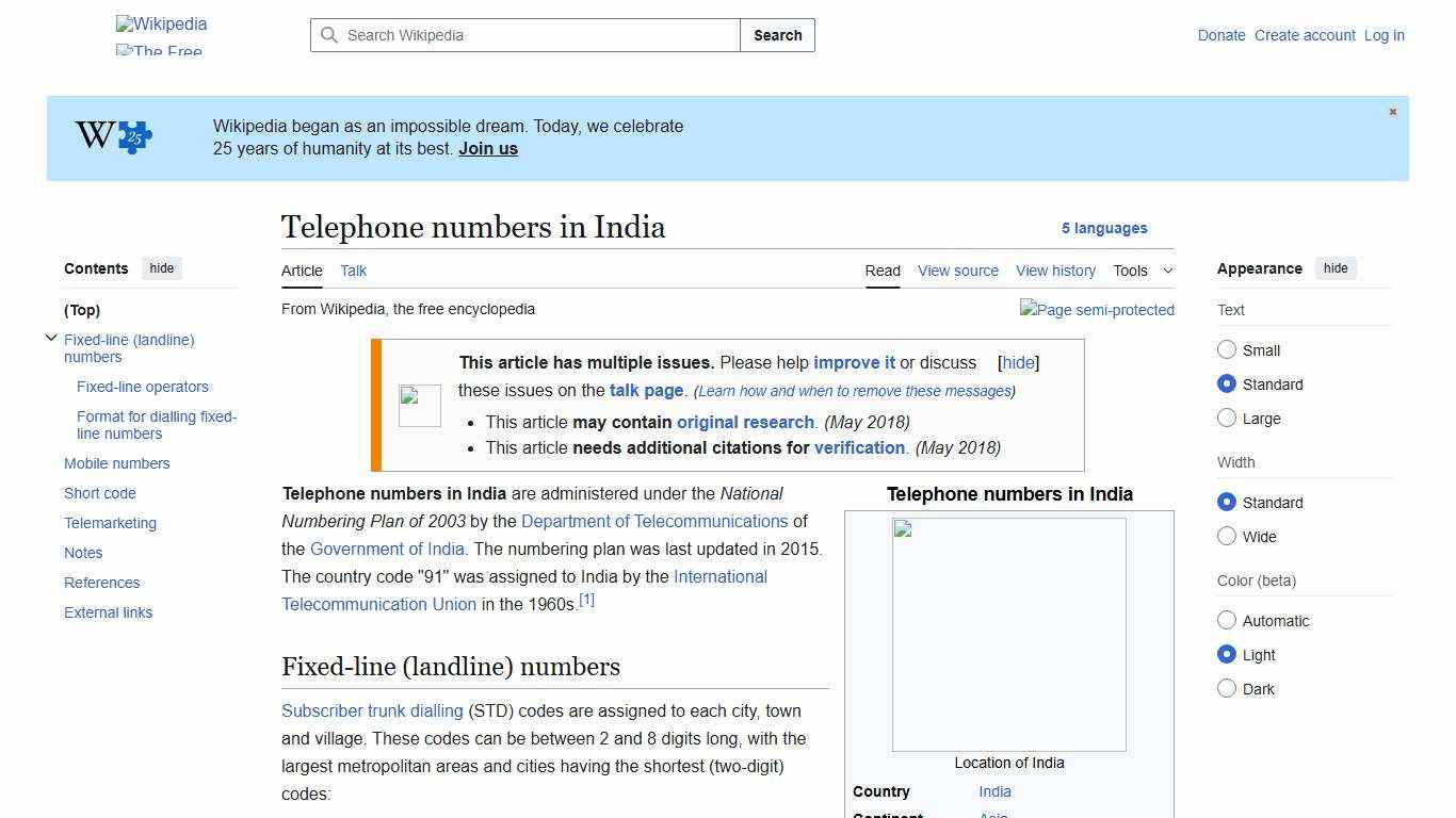 Telephone numbers in India - Wikipedia